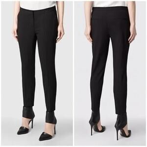All Saints Scylla Masson Black Wool Blend Tapered Crop Trouser Pants, US 6